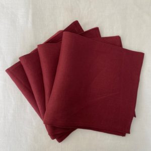 Set de 4 servilletas Bordeaux lino